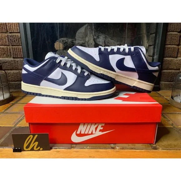 Size 11 Women’s Nike Dunk Low “Vintage Navy” Athletic Sneakers DD1503-